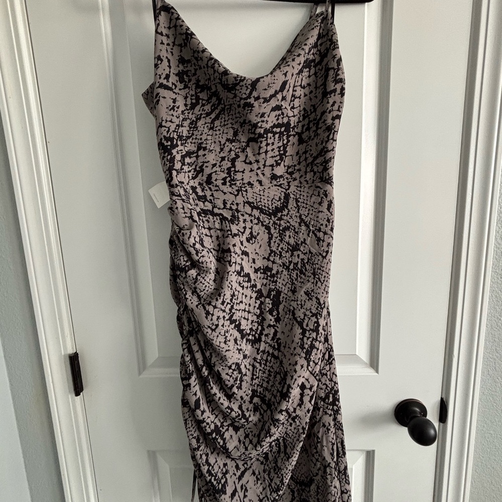 Forever 21 One Shoulder Snake Print Dress